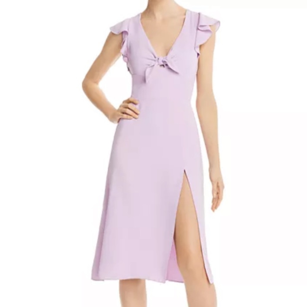 Amanda Uprichard Ember Tie-Detail Midi Dress Size Large